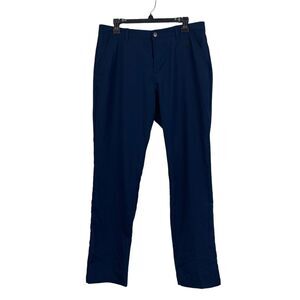 Adidas Mens 34x32 Performance Golf Pants Chinos Wicking Navy‎ Blue Zip